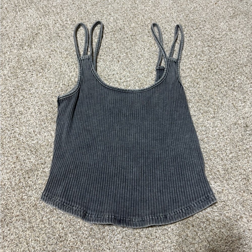 Mustard Seed Gray Ribbed Knit Apparel